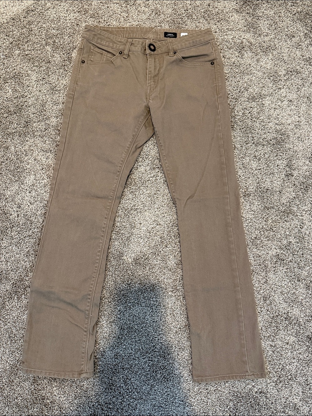 Volcom Slim Straight Jeans in Taupe